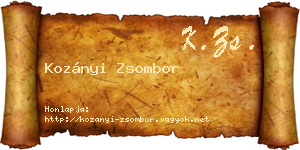 Kozányi Zsombor névjegykártya